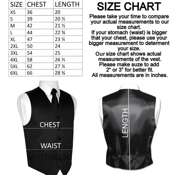 Men's Formal Wedding Prom Homecoming Tuxedo Vest Tie Hankie - Champagne Paisley - Picture 3 of 4